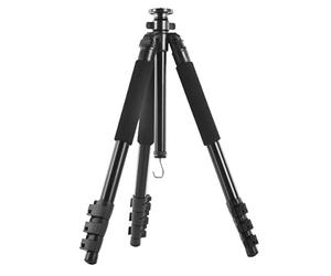 Walimex Pro Ft-667T Pro - Treppiede Per Foto Estremamente Stabile, Altezza 34-173 Cm, Carico Massimo 10 Kg, 4 Segmenti Gambe 32, 28, 24, 20 Mm, 3 Manici In Schiuma, Libellula E Bussola, Con Borsa