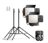 Walimex pro LED Niova 600 Bi Color e treppiedi 2x pannelli LED 36 W 2x stativi
