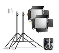 Walimex pro LED Niova 600 Daylight e treppiedi 2x pannelli LED 36 W 2x stativi