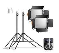 Walimex pro LED Niova 900 Daylight e treppiedi 2x pannelli LED 54 W 2x stativi