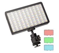 Walimex pro Rainbow Pocket LED RGB - Telecomando compatto e forte lampada a batteria con luce a colori e luce bianca per accenti di colore in foto e film, 23036, nero/argento