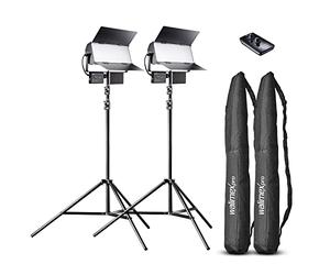 Walimex pro LED Sirius 160 Bi Color set da 2 con treppiede + telecomando