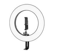 Walimex pro Luce ad anello a LED dimmerabile, 23 W, luce ad anello con settori commutabili singolarmente, 380 Bi Color e luce selfie I con fotocamera e accessori per cellulare + custodia, compatibile