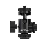Walimex pro Mini testa a sfera portatile a doppia slitta, attacco da 1/4", max 5 kg, girevole a 360° e orientabile a 180°, per stativi treppiedi fotografici fotocamere, luce LED, smartphone