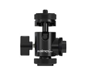Walimex pro Mini testa a sfera portatile a doppia slitta, attacco da 1/4", max 5 kg, girevole a 360° e orientabile a 180°, per stativi treppiedi fotografici fotocamere, luce LED, smartphone