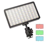 Walimex pro Rainbow Pocket LED RGB - Telecomando compatto e forte lampada a batteria con luce a colori e luce bianca per accenti di colore in foto e film, 23036, nero/argento