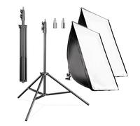 Walimex pro Set 2 Softbox 40 x 60 cm con LED 35 W 2 Treppiedi per luci FT-8051