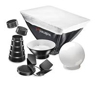 Walimex pro Set accessori per flash 7 pezzi - con adattatore, diffusore sferico, softbox, beauty dish, snoot, griglia - compatibile con Canon 580EX / 580EX II
