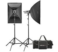 Walimex Set da studio fotografico VE Excellence 3.3 – Flash 300Ws, Softboxes, Treppiedi
