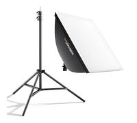 Walimex pro Set Softbox LED 60 W + Stativo, illuminazione video con stativo per luci 68-200 cm per pannelli LED, luci e flash da studio