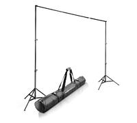 Walimex pro sistema di sfondo per telescopio L 120-307 cm - stabile per studio e dispositivi mobili I per fotografia, video e schermo verde I per tele di carta e tessuto I altezza 102-256 cm