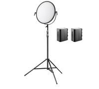 walimex pro, Soft LED 300 Round Bi Color, luce professionale per fotocamera e telecamera, con struttura rotonda, a due colori, di colore nero