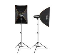 Walimex Pro Stager 600 HSS Set Double - flash da studio potente con ricevitore da 2,4 GHz, modalità HSS, 600 Ws, tempo di combustione breve, luce di regolazione LED, per fotografi professionisti
