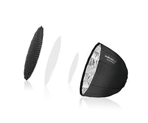 Walimex pro Studio Line Deep Rota Softbox QA90 - Octabox, 90 cm di diametro, 71 cm di profondità, pieghevole, con griglia, diffusore interno ed esterno, Speedring, per flash da studio