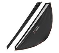 Walimex pro Studio Line Striplight SB QA - Softbox luce a strisce, superficie 30 x 140 cm, profondità 49,5 cm, pieghevole, con griglia, diffusore interno ed esterno, Speedring, per flash da studio