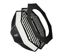 Walimex pro Studio - Softbox ottagonale, 120 cm, girevole a 360°, montaggio semplice, con griglia, maschera, adattatore Bowens e borsa per il trasporto, ideale per ritratti e scatti di bellezza