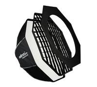 Walimex pro Studio - Softbox ottagonale, 90 cm, girevole a 360°, montaggio semplice, con griglia, maschera, adattatore Bowens e borsa per il trasporto, ideale per ritratti e scatti di bellezza