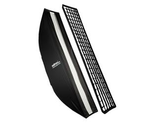 Walimex pro Studio Striplight Softbox 40 x 180 cm, girevole a 360°, montaggio semplice grazie alla funzione ombrellone, con griglia, maschera, adattatore Bowens e borsa per il trasporto, ideale per la
