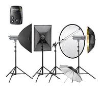 Walimex Pro Studioset VC-400/300 Excellence (Studioblitz 400Ws, 300Ws, Lampenstative, Softbox 60x90 cm)