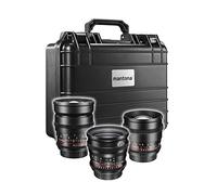 Walimex Pro VCSC - Set di base per obiettivo video Sony E-Mount, con obiettivo da 24 mm, 50 mm, 85 mm, custodia protettiva