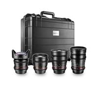 Walimex Pro VDSLR FF - Set di obiettivi video per Canon Full Format (messa a fuoco manuale, obiettivo da 35 mm, obiettivo da 14 mm, obiettivo da 85 mm, obiettivo da 24 mm)