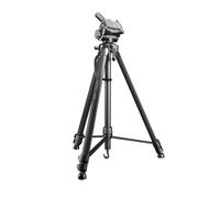 Walimex pro WT-3530 Cavalletto fotografico basic nero, regolabile in altezza 56-146 cm, con testa a 3 vie livella e piastra a sgancio rapido da 65 mm, Treppiede Stativo per foto video