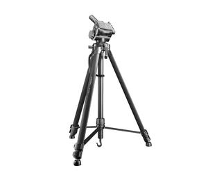 Walimex pro WT-3570 Basic Treppiede 168 cm, nero - 4 kg, grande e stabile treppiede per foto con testa panoramica a 3 vie, ideale per fotocamere e telefoni cellulari, con custodia e supporto per