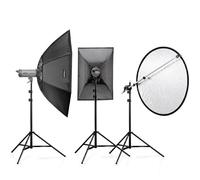Walimex - Set studio fotografico VC-400/400 (Flash, Cavalletto per luci, comandi di scatto remoto)