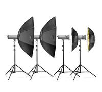 Walimex - Set studio fotografico VC-800/800/600/300 (Flash con 800 Ws, 600 Ws, 300 Ws, Cavalletto, Softboxes, comando di scatto remoto)