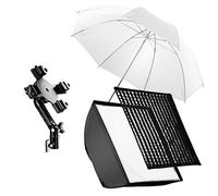 Walimex - Supporto per flash, con softbox 60x60 e ombrello riflettente
