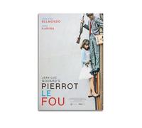 WALIYIAN Poster del film Pierrot Le Fou per camera da letto e soggiorno, decorazione da parete, poster estetico Art Deco, 30 x 45 cm, senza cornice