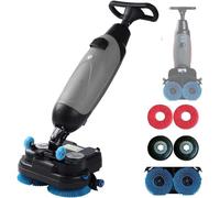 Walk-Behind Commercial Floor Scrubber Buffer Lucidatrice, Doppie spazzole, pastiglie e driver, efficienza 1200㎡/h, batteria al litio ricaricabile senza fili, leggera