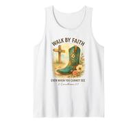 Walk By Faith 2 Corinthians 5:7 Western Boot Watercolor Canotta