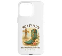 Walk By Faith 2 Corinthians 5:7 Western Boot Watercolor Custodia per iPhone 15 Pro Max
