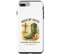 Walk By Faith 2 Corinthians 5:7 Western Boot Watercolor Custodia per iPhone 7 Plus/8 Plus