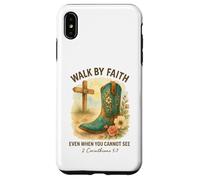 Walk By Faith 2 Corinthians 5:7 Western Boot Watercolor Custodia per iPhone XS Max