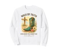 Walk By Faith 2 Corinthians 5:7 Western Boot Watercolor Felpa