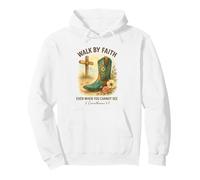 Walk By Faith 2 Corinthians 5:7 Western Boot Watercolor Felpa con Cappuccio
