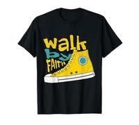 Walk By Faith Bold Sneaker Design, Scegli Faithfulness Daily Maglietta