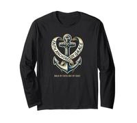 Walk By Faith Christian Anchor Cross Hope Design Maglia a Manica