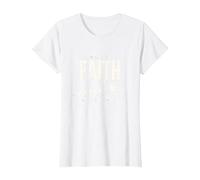 Walk By Faith Not By Sight Inspirational Christian Citazione Maglietta, Donna, Bianco, L