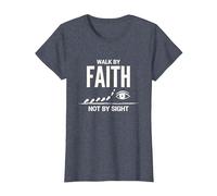 Walk By Faith Not By Sight Inspirational Christian Citazione Maglietta, Donna, Pervinca, XL