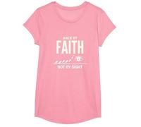 Walk By Faith Not By Sight Inspirational Christian Citazione Maglietta, Ragazze, Rosa, L
