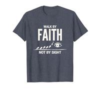 Walk By Faith Not By Sight Inspirational Christian Citazione Maglietta, Uomo, Pervinca, L