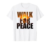 Walk for Peace - Monk with Aloka Dog Sunset Color Graphic Maglietta
