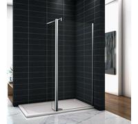 Walk In 200cm con Paretina Mobile 40cm Vetro Temperato 8mm Varie Barre