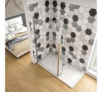 Walk in 200cm + Paretina 30cm Vetro 8mm Temperato Easyclean Barra Rinforzata