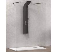 Walk in Doppio Ingresso H200cm Trasparente 8mm Anticalcare Profili Neri