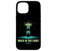 Walk in The Light - 1 John 1:7 Christian Faith Bible Verse Custodia per iPhone 15
