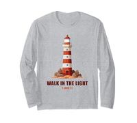 Walk in The Light - 1 John 1:7 Christian Faith Bible Verse Maglia a Manica